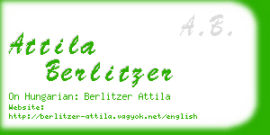 attila berlitzer business card